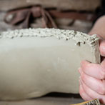 Meghan Downs at work in her studio 2019
